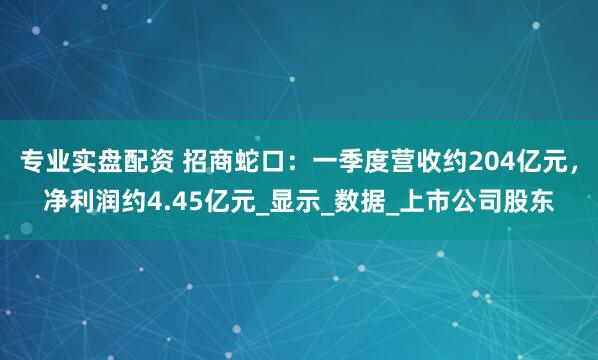 专业实盘配资 招商蛇口：一季度营收约204亿元，净利润约4.45亿元_显示_数据_上市公司股东